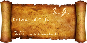 Krizsa Júlia névjegykártya
